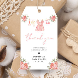 ピンクボホフローラベビーシャワーメッセージカード ギフトタグ