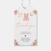 ピンクボホフローラベビーシャワーメッセージカード ギフトタグ (正面)