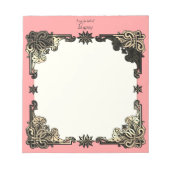 ピンクボホフローラボヘミアケルト結び目模様 ノートパッド (正面)