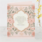 ピンクボホフローラロマンチック引用文 カード (黄色い花)