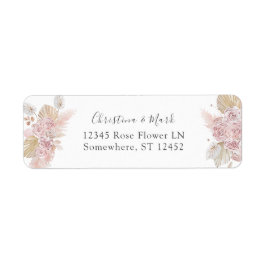 ピンクボホフローラ差出人住所ラベル ラベル