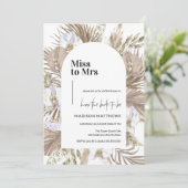 ピンクボホフローラ恋しく思アーチからミセスブライダルシャワー  招待状 (スタンド正面)