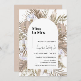 ピンクボホフローラ恋しく思アーチからミセスブライダルシャワー  招待状