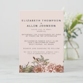 ピンクボホヘミアンコテージコーエンチャント結婚ーズ 招待状 (スタンド正面)