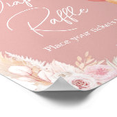 ピンクボホベアバルーンベビーシャワーおむつラッフル ポスター (角)