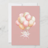 ピンクボホベアバルーンベビーシャワー 招待状 (裏面)