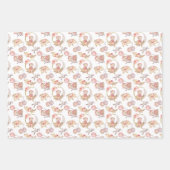 ピンクボホベアームーンバニーフローラ ラッピングペーパーシート (正面)