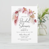 ピンクボホモダンパンパスフローラブライダルシャワー 招待状 (スタンド正面)
