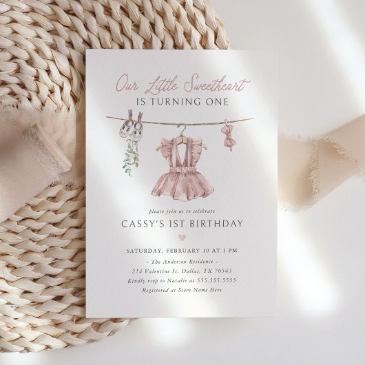 ピンクボホリトルスウィートアールヴァレンティネス誕生日 招待状