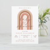 ピンクボホレインボーアーチベビーシャワー 招待状 (スタンド正面)