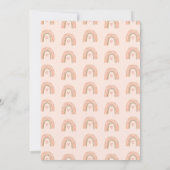 ピンクボホレインボーガールベビーシャワー 招待状 (裏面)