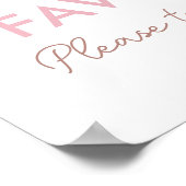 ピンクボホレインボーガール誕生日ウィズサイン ポスター (角)