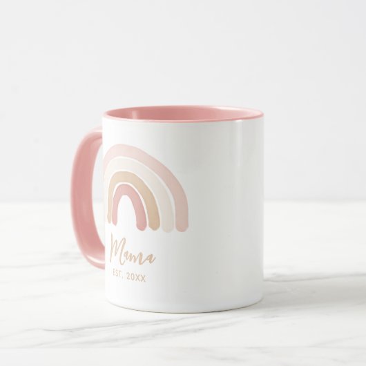 ピンクボホレインボーママ母の日を制定 マグカップ (正面左)
