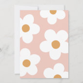 ピンクボホレトロデイジーベビーシャワー 招待状 (裏面)