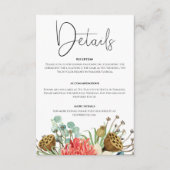 ピンクボホワイルドフラワーウォーターカラーブーケ結婚ーズ エンクロージャーカード (正面)