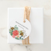 ピンクボホワイルドフラワーウォーターカラーブーケ結婚ーズ フェイバータグ (インサイチュ)