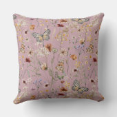 ピンクボホワイルドフラワーベビー統計 クッション (裏面)
