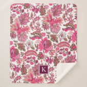 ピンクボホヴィンテージフローラモノグラム シェルパブランケット (正面)