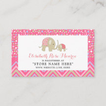 ピンクボホーエレファント&シェブロンベビーギフトレジストリ