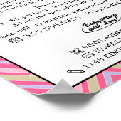 ピンクボホーエレファント、ベビーシッター、デイケア、子供部屋 ポスター (角)