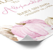 ピンクボホーカンプキンベビーブシャワーへようこそ ポスター (角)