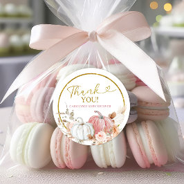 ピンクボホーカンプキンベビーブシャワー ラウンドシール