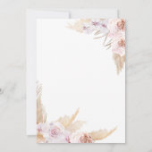 ピンクボホーカンプキンベビーブシャワー 招待状 (裏面)