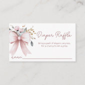 ピンクボホーボーガールベビーシャワーおむつラッフル エンクロージャーカード (正面)