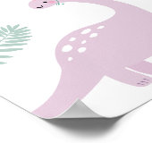 ピンクボホー恐竜誕生日歓迎 ポスター (角)