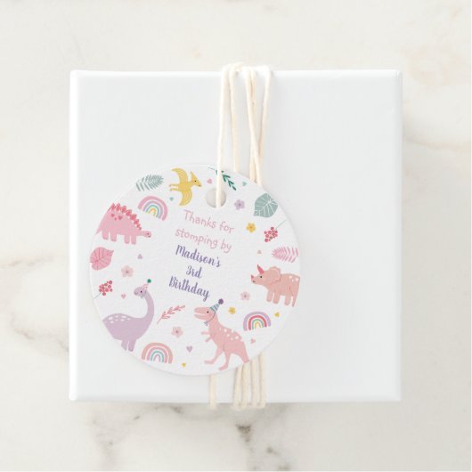 ピンクボホー恐竜誕生日 フェイバータグ (インサイチュ)