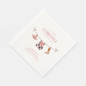 ピンクボホ女性のカーボーイクロセラインコウィドベビーシャワー スタンダードランチョンナプキン (角)