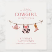 ピンクボホ女性のカーボーイクロセラインコウィドベビーシャワー ワインラベル (シングルラベル)