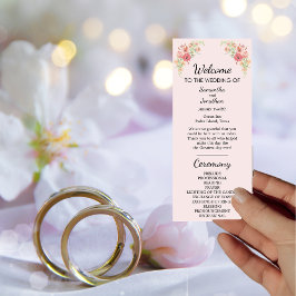 ピンクボホ水彩花プログラムカード 招待状