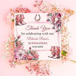 ピンクボホ素朴ウエスタンチャラテーマキンセアニェラ スタンダードカクテルナプキン