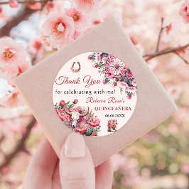 ピンクボホ素朴ウエスタンチャラテーマキンセアニェラ ラウンドシール