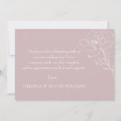 ピンクボホ結婚フローラサンキューカード サンキューカード (裏面)