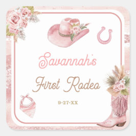 ピンクボホFirst Rodeo誕生日 スクエアシール