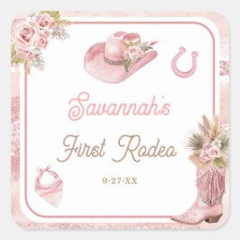ピンクボホFirst Rodeo誕生日 スクエアシール
