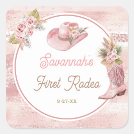 ピンクボホFirst Rodeo誕生日 スクエアシール