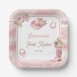 ピンクボホFirst Rodeo誕生日 ペーパープレート