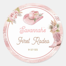 ピンクボホFirst Rodeo誕生日 ラウンドシール