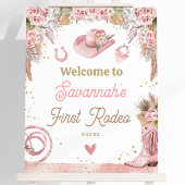 ピンクボホFirst Rodeo 1st Birthday 16 x 20 Welcome ポスター