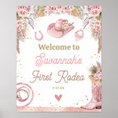 ピンクボホFirst Rodeo 1st Birthday 16 x 20 Welcome ポスター (正面)
