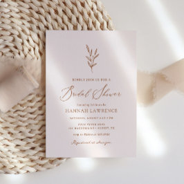 ピンクボミニマルホブライダルシャワー 招待状