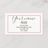 ピンクボモダンウスタイリッシュ 名刺 (裏面)