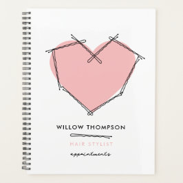 ピンクボモダンビーピン美容師アポイントメント プランナー手帳