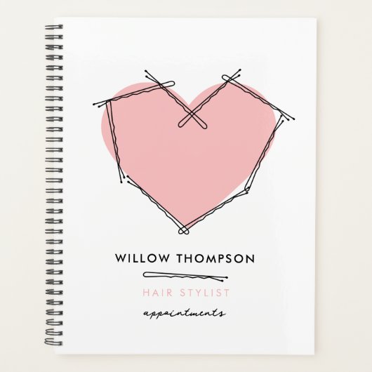 ピンクボモダンビーピン美容師アポイントメント プランナー手帳 (正面)