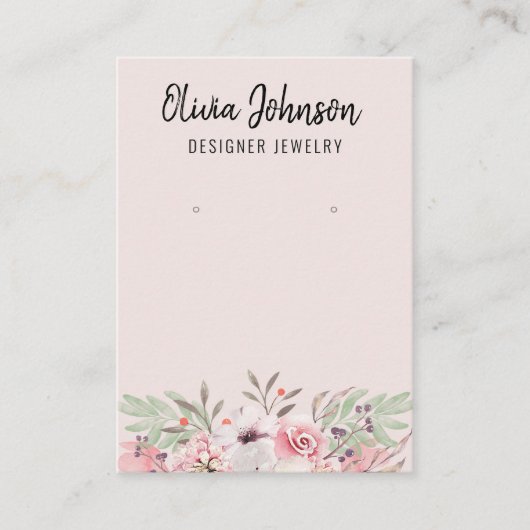ピンクボモダンホフローラジュエリーイヤリングディスプレイ 名刺 (正面)