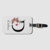 ピンクボモノグラムのホフローライニシャルD ラゲッジタグ (正面横)