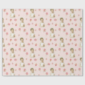 ピンクボンネットガールラッピング紙 ラッピングペーパー (フラット)